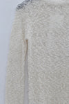 SWAYING/KNIT striped diagonal sleeve bottoming shirt SW23AW1T14 white
